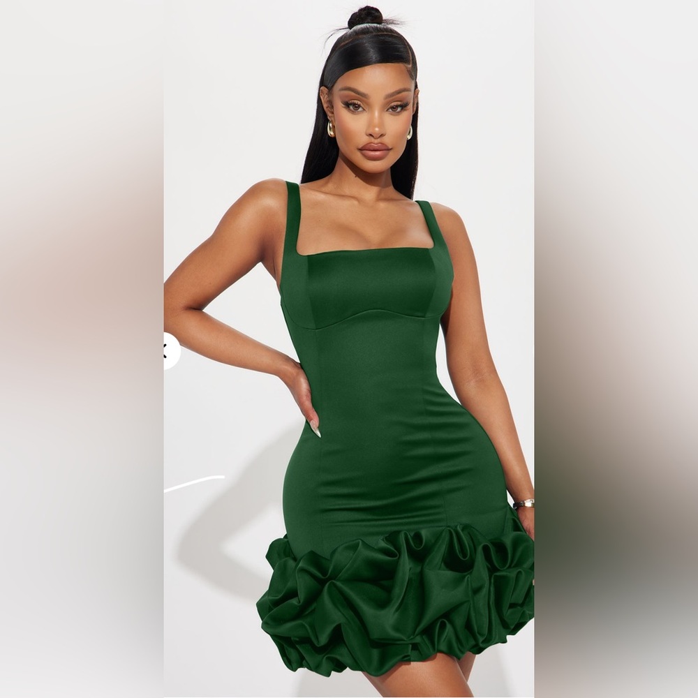 Fashion Nova Green Bodycon Midi Dress Square Neck Sleeveless